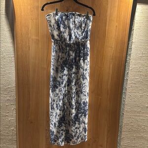 NWT Club Monaco Jessy strapless pleated jumpsuit in toile pattern (4)